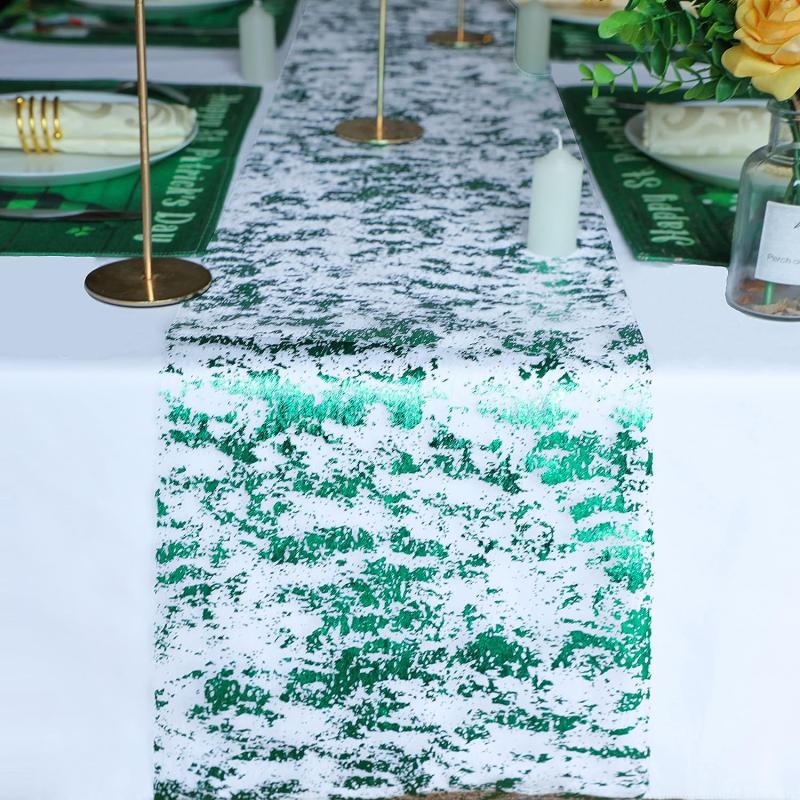 Glitter Metal Table Runner Thin Grid for Party Decoration