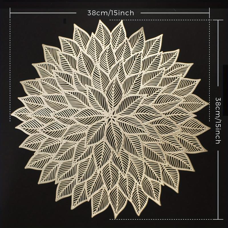 12pcs Bronzing PVC Placemats Hollow Out Washable Reusable Anti-slip Table Mats