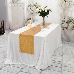 Golden Sequin Table Runner for Parties and Celebrations