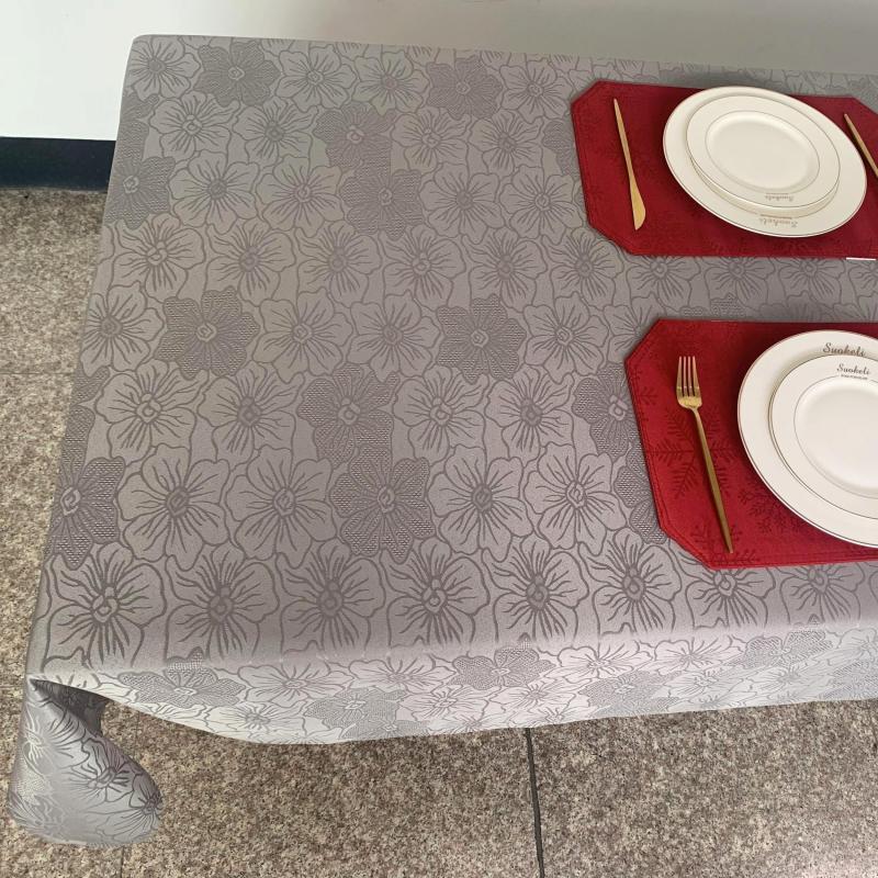 Polyester Tablecloth Floral Pattern Waterproof Table Cloth Rectangle Tablecloth