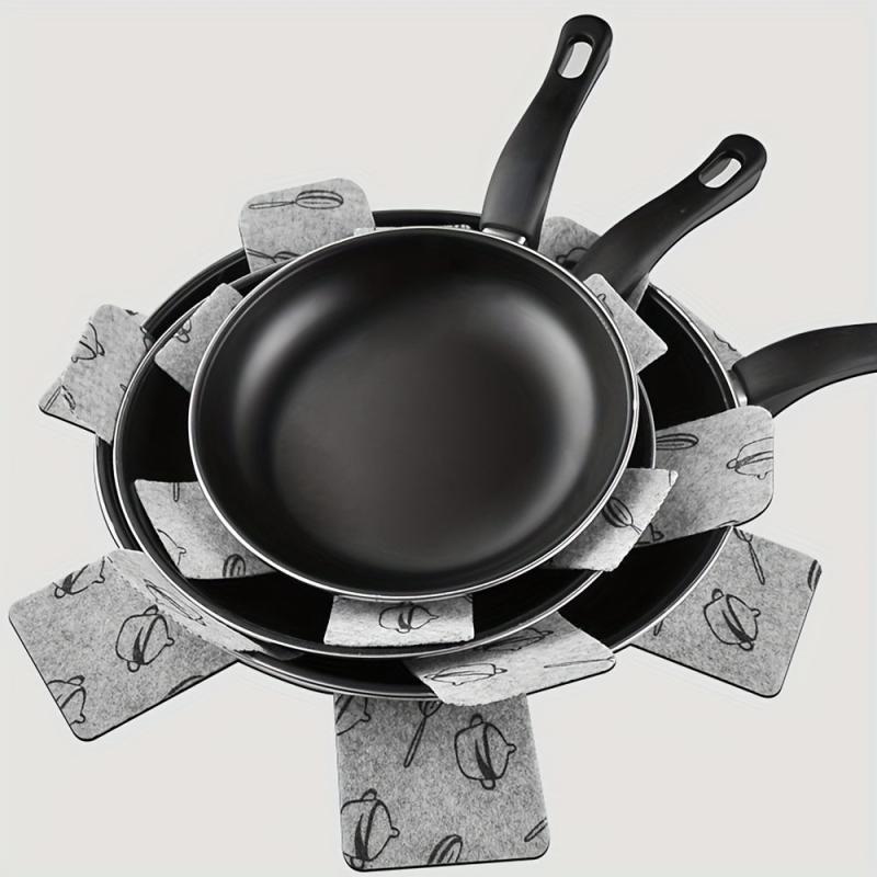 Felt Pot Pan Protectors - Set of 12 Pan Separators for Protecting Pots and Pans