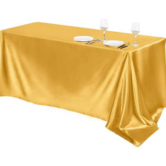 Waterproof Polyester Satin Solid Tablecloth - Rectangle Style