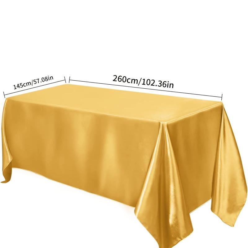 Waterproof Polyester Satin Solid Tablecloth - Rectangle Style