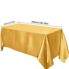 Waterproof Polyester Satin Solid Tablecloth - Rectangle Style