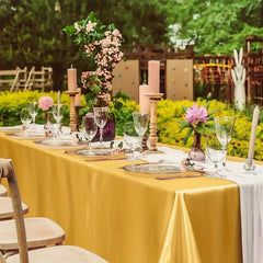 Waterproof Polyester Satin Solid Tablecloth - Rectangle Style