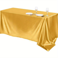 Waterproof Polyester Satin Solid Tablecloth - Rectangle Style