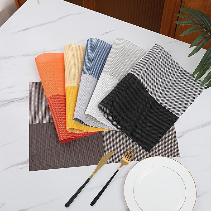 Japanese Non Slip PVC Table Mat Woven Heat Resistant Dining Pads