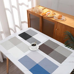 Japanese Non Slip PVC Table Mat Woven Heat Resistant Dining Pads
