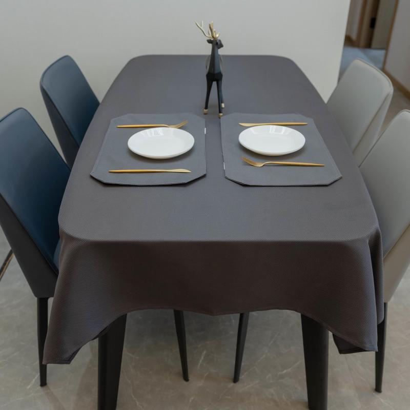 Rectangle Waffle Pattern Tablecloth, Stain Resistant, 152.4 x 213.36 cm