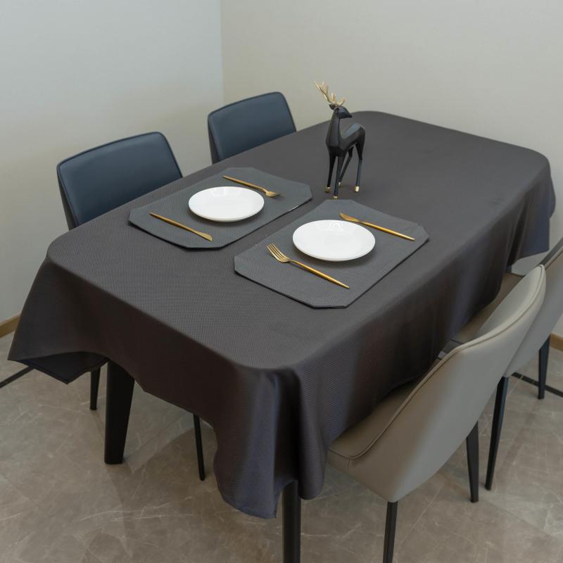 Rectangle Waffle Pattern Tablecloth, Stain Resistant, 152.4 x 213.36 cm