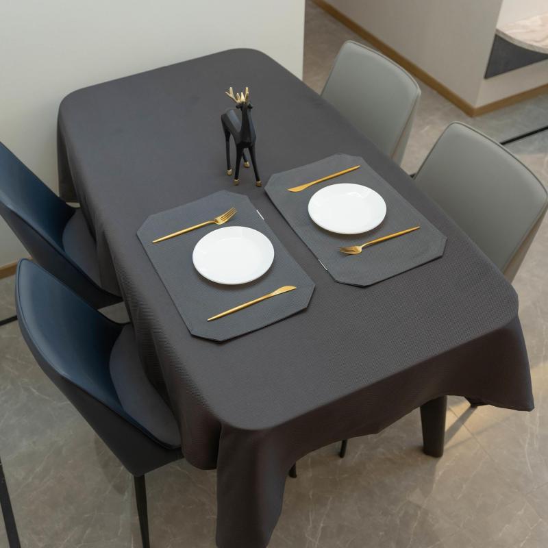 Rectangle Waffle Pattern Tablecloth, Stain Resistant, 152.4 x 213.36 cm