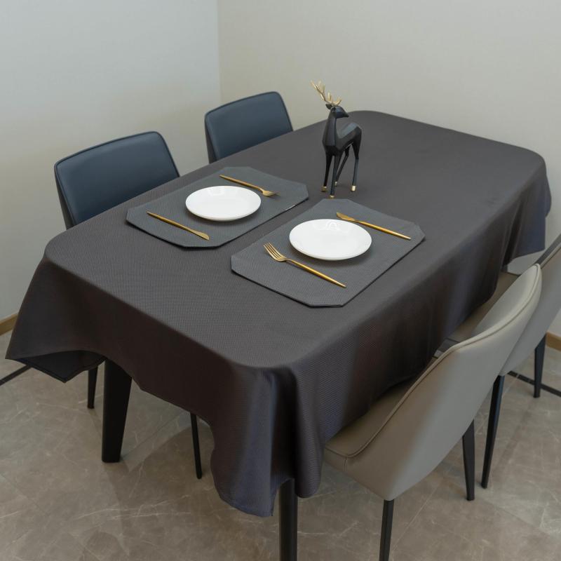 Rectangle Waffle Pattern Tablecloth, Stain Resistant, 152.4 x 213.36 cm