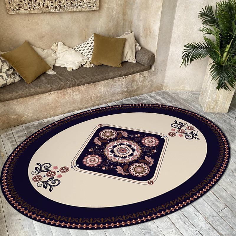 Oval Retro Persian Area Rug Non Slip Door Mat Coffee Table Mat