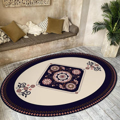 Oval Retro Persian Area Rug Non Slip Door Mat Coffee Table Mat