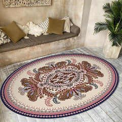 Oval Retro Persian Area Rug Non Slip Door Mat Coffee Table Mat