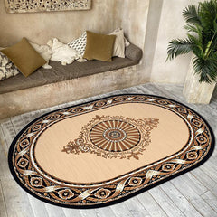 Oval Retro Persian Area Rug Non Slip Door Mat Coffee Table Mat