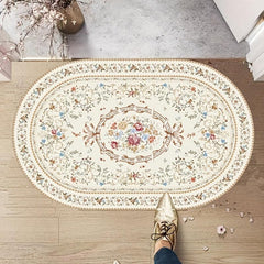 Oval Retro Persian Area Rug Non Slip Door Mat Coffee Table Mat