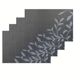 Leaf Pattern PVC Placemat Set of 8 High Temperature Resistant Table Mat