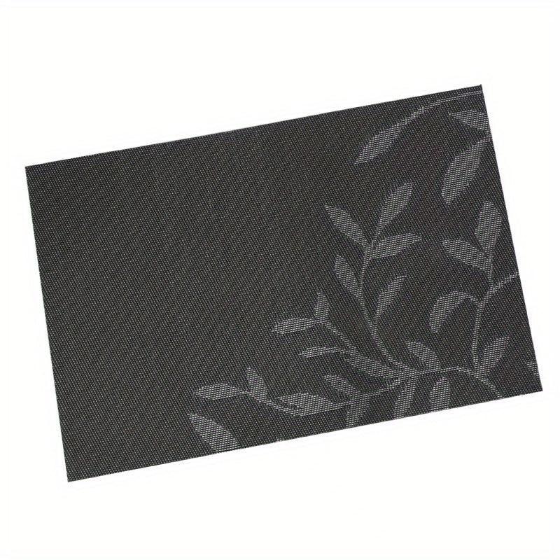 Leaf Pattern PVC Placemat Set of 8 High Temperature Resistant Table Mat