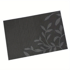 Leaf Pattern PVC Placemat Set of 8 High Temperature Resistant Table Mat