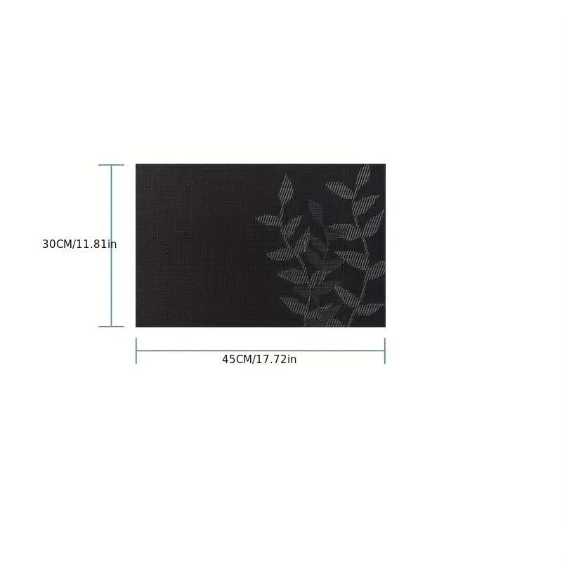 Leaf Pattern PVC Placemat Set of 8 High Temperature Resistant Table Mat