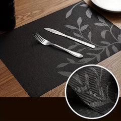 Leaf Pattern PVC Placemat Set of 8 High Temperature Resistant Table Mat