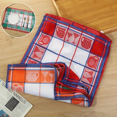 4pcs Jacquard Plaid Tea Towel Multifunctional Kitchen Towel Cloth Dish Towel