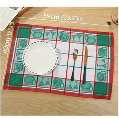 4pcs Jacquard Plaid Tea Towel Multifunctional Kitchen Towel Cloth Dish Towel