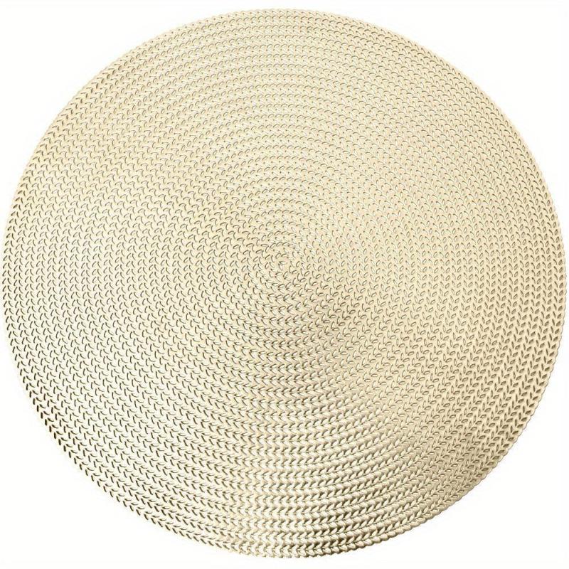 6pcs Wheat Ear Bronzing PVC Placemats - Tabletop Protection