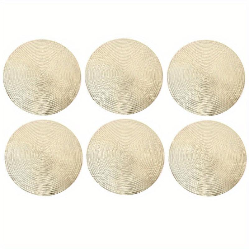 6pcs Wheat Ear Bronzing PVC Placemats - Tabletop Protection