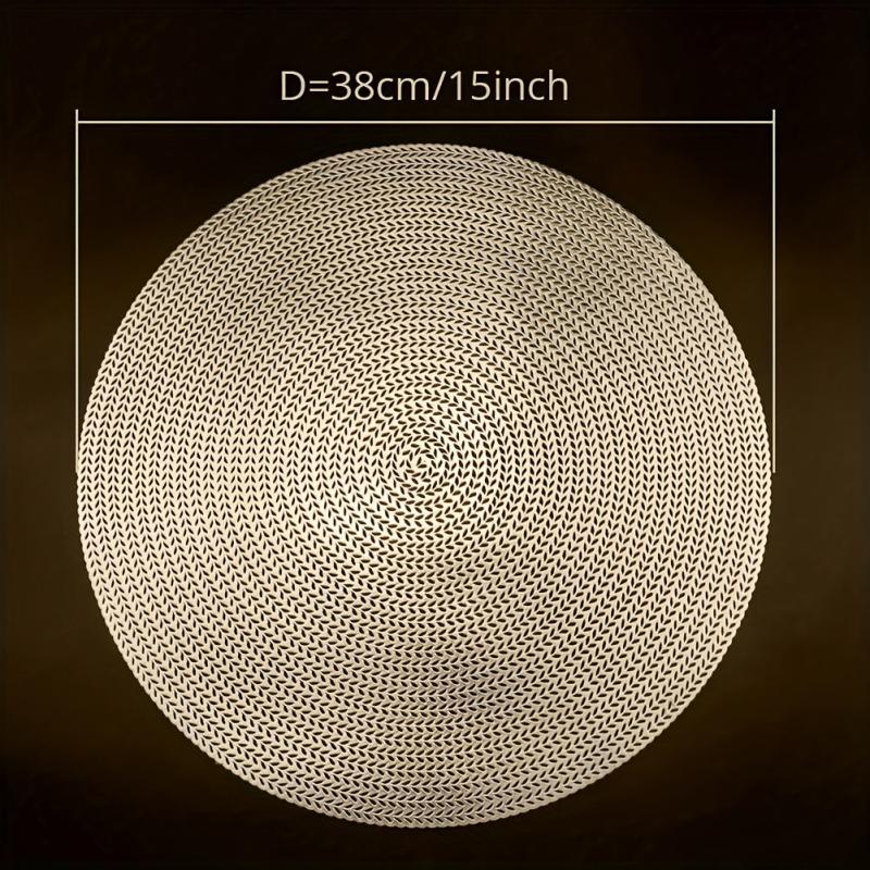 6pcs Wheat Ear Bronzing PVC Placemats - Tabletop Protection