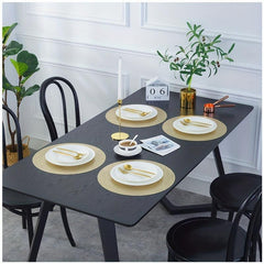 6pcs Wheat Ear Bronzing PVC Placemats - Tabletop Protection