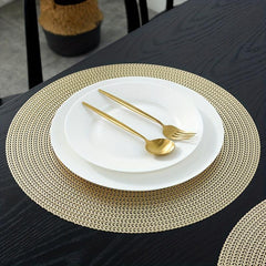 6pcs Wheat Ear Bronzing PVC Placemats - Tabletop Protection