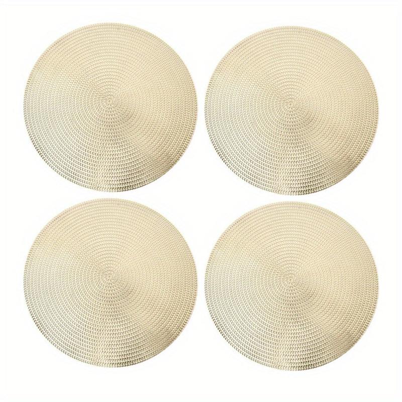 6pcs Wheat Ear Bronzing PVC Placemats - Tabletop Protection