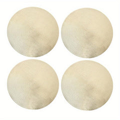 6pcs Wheat Ear Bronzing PVC Placemats - Tabletop Protection