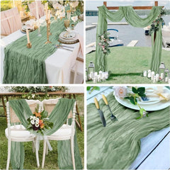 Boho Cheesecloth Table Runner for Wedding Reception Bridal Shower