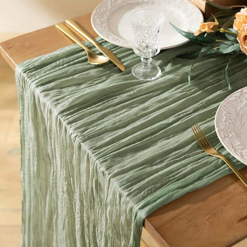 Boho Cheesecloth Table Runner for Wedding Reception Bridal Shower