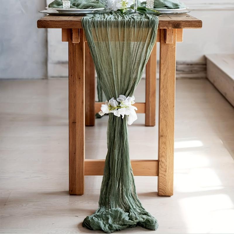 Boho Cheesecloth Table Runner for Wedding Reception Bridal Shower