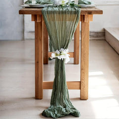 Boho Cheesecloth Table Runner for Wedding Reception Bridal Shower