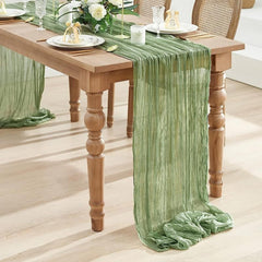 Boho Cheesecloth Table Runner for Wedding Reception Bridal Shower