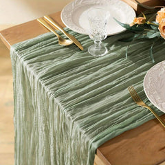 Boho Cheesecloth Table Runner for Wedding Reception Bridal Shower