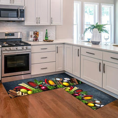 Absorbent Non Slip Kitchen Rug Set Waterproof Washable Carpet 16x47in