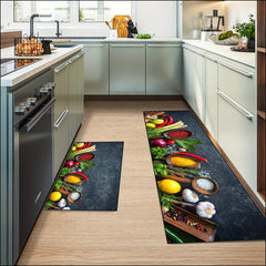 Absorbent Non Slip Kitchen Rug Set Waterproof Washable Carpet 16x47in