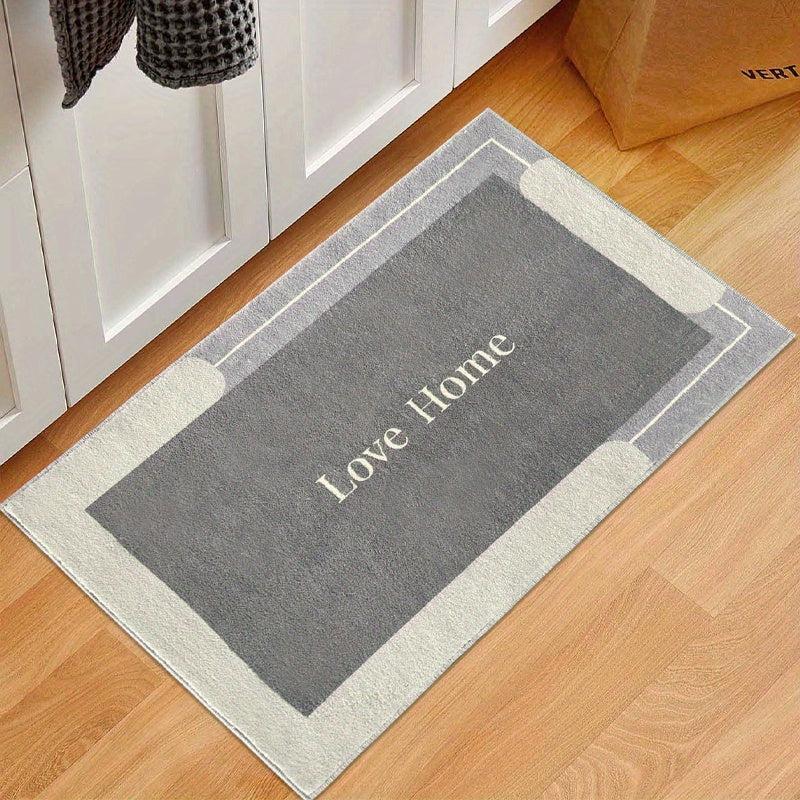 Vintage Letter Pattern Kitchen Rugs Absorbent Non Slip