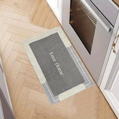 Vintage Letter Pattern Kitchen Rugs Absorbent Non Slip