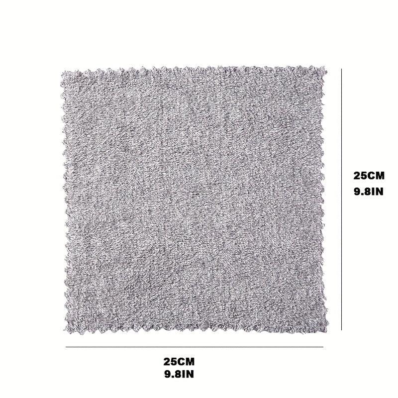 10pcs Bamboo Charcoal Dish Towel Microfiber Absorbent Dishcloth