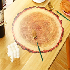 4pcs European Style Wooden Heat Insulation Pad Wood Grain Placemat