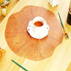 4pcs European Style Wooden Heat Insulation Pad Wood Grain Placemat