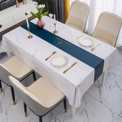 Romantic Words Printed PVC Tablecloth Waterproof Resistant Table Cover