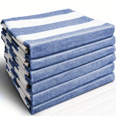 6pcs Striped Waffle Plaid Dish Cloths Cleaning Rags Face Towels